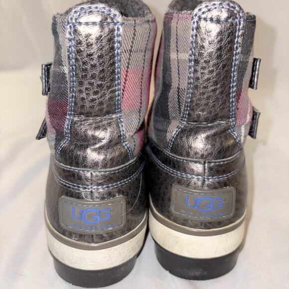 Uggs Marrais Winter Plaid Wool Lined Boots Size 7 Slip On EUC - Picture 4 of 10